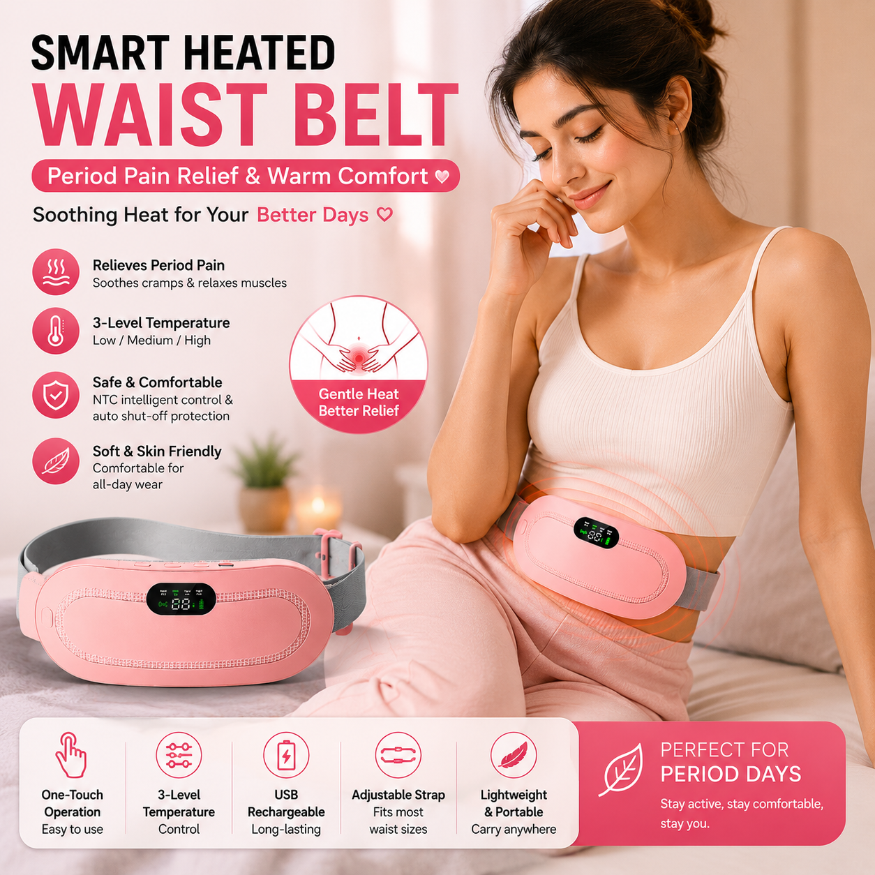 🌸 Smart Heated Waist Belt
